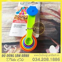 Bộ muỗng đong nhỏ NHỰA SẮC MÀU VỈ GIẤY 5c