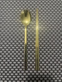 Bộ Muỗng Đũa Inox Hàn Quốc Mạ Vàng Cao Cấp