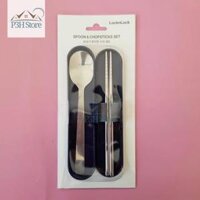 Bộ muỗng đũa Lock&amp;Lock bằng thép không gỉ kèm hộp nhựa nhỏ gọn HPL105 - Xanh Navy HPL105