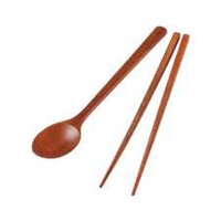 Bộ muỗng đũa múc/gắp thức ăn bằng Gỗ Rose Wood - F00091