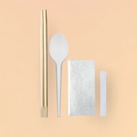 Bộ muỗng đũa tăm giấy Lốc 150 cái