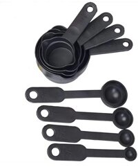 Bộ Muỗng Nhựa Đong 8 Cái Đen