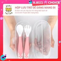 Bộ Muỗng Nĩa / Bộ Muỗng Nĩa Ăn Dặm BABY TATTOO Bẻ Cong Tuỳ Chỉnh Cho Bé Ăn Dặm / Tiện Lợi / Đa Năng