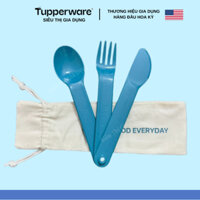 Bộ muỗng nĩa dao Cutlery set 3 Peacock từ nhựa nguyên sinh Tupperware chính hãng - (Tặng kèm túi )