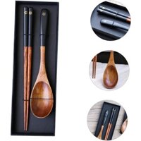 Bộ muỗng và đũa gỗ cao cấp Gỗ Anh Đào Nhật Bản Kokusai 23.5cm - mta_mart2