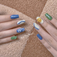 Bộ Nailbox cute phô mai que form vuông vừa