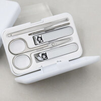 Bộ năm mảnh có thể in được Hộp cắt móng tay bằng thép không gỉ Bộ cắt móng tay Máy cắt móng tay gia đình di động