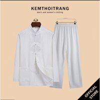 Bộ Nam Thời Đường _ Bộ Đũi_ Bộ Dài Tay Cho Bố, Ông.