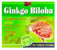 Bổ não Ginkgo Biloba 240mg Mediusa (H/100v) (xanh lá hình não)