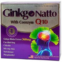 BỔ NÃO GINKGO NATTO WITH COENZYM Q10. GIÚP TĂNG CƯỜNG LƯU THÔNG MÁU, LÀM GIẢM CÁC BIỂU HIỆN THIỂU NĂNG TUẦN HOÀN NÃO