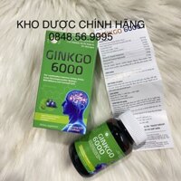 Bổ não GINKGO tăng cường trí nhớ GINKGO BILOBA 6000 lọ 30v - Hoạt huyết, tăng cường lưu thông máu não.manh13579.store