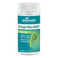 Bổ não Goodhealth Ginkgo Max 8000, 120v – Tăng tuần hoàn não, hỗ trợ trí nhớ và giấc ngủ