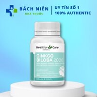 Bổ não Healthy Care Ginkgo Biloba 2000mg Úc 100 viên , Ginkgo Biloba Healthy Care của Úc