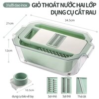 Bộ Nạo Rau Củ Quả  Dao INOX 304 Không Gỉ, Bào, Thái Đa Năng Tiện Dụng Có 3,5,6 Lưỡi Dao Cho Bạn Lựa Chọn