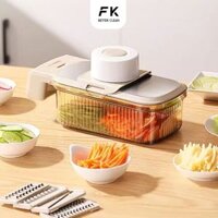 Bộ nạo sợi rau củ đa năng FEEKA 5 lưỡi dao, đồ bào rau củ INOX đa năng cao cấp nhỏ gọn