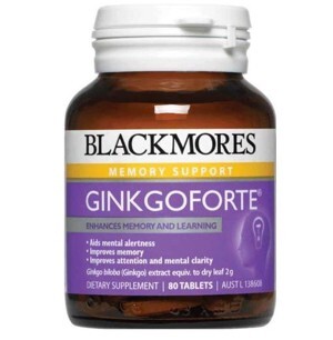 Viên uống bổ não, tăng cường trí nhớ Ginko Forte Blackmores 80 viên