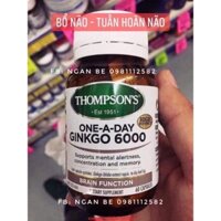 Bổ não Thompson's Ginkgo Biloba 6000mg - Lọ 60 viên