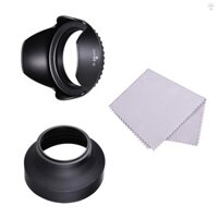 Bộ nắp ống kính 58mm có nắp đậy ống kính hoa Tulip + Nắp ống kính cao su có thể gập lại + Thay thế vải làm sạch ống kính cho Canon EOS 700D 650D 600D Rebel T5i T4i T3i T3 cho Canon EF-S 18-