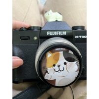 Bộ nắp ống kính hình mèo dễ thương, nắp hot shoe phù hợp cho Canon, Nikon, Sony, Fujifilm XT5, XT30, ZVE10, R50