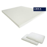 Bộ Nệm Cao Su Liên Á Classic 180X200X10cm + 2 Gối Cao Su Oval Liên Á 45X65X14cm Độ Bền Cao 100% Cao Su Thiên Nhiên