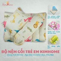Bộ Nệm Gối Cho Bé Đi Học Mẫu Giáo, Tiểu học - Nệm Ngủ Gấp Gọn trải Nôi Cũi Thương Hiệu KIMHOME
