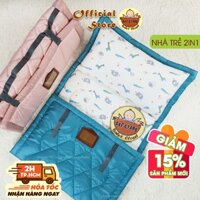 Bộ nệm gối gấp gọn 2 trong 1 cotton chần bông siêu mềm size 60x130cm cho bé đi học mầm non mẫu giáo nhà trẻ