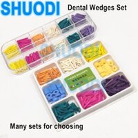 Bộ nêm nha khoa Cố định kẽ răng Làm đầy nêm gỗ và 20 chiếc Nêm cao su đàn hồi) Nêm nha khoa