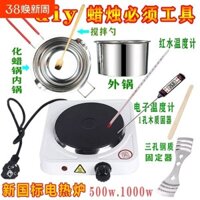 Bộ Nến Aromatherapy Handmade DIY Bộ Vật Liệu Nồi Sáp Tự Làm Nhiệt Kế Lò Nóng Lõi Sáp