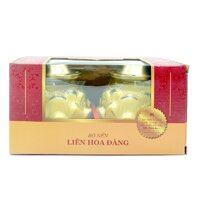 Bộ nến LIÊN HOA ĐĂNG - Hộp 2 hũ nến thơm hình hoa sen Lucky Prayer LUC6088 Lựa chọn màu - Cam