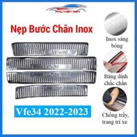 Bộ nẹp bước chân trong Inox Vinfast Vfe34 2022-2023 ốp bậc cửa lên xuống chống trầy xước, trang trí xe hơi