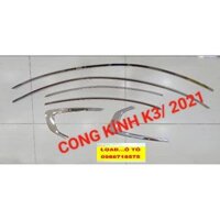 Bộ Nẹp Viền Chân Kính, Cong Kính Xe KIA K3 2022 Mẫu Inox Cao Cấp - Nẹp Cong Kính