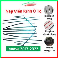 Bộ nẹp viền chân kính cong kính Innova 2017-2021 Inox sáng bóng chuẩn form xe