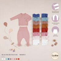 Bộ Newborn Cookie Dài Tay Cài Chéo Liền Thân Và Tất Size Từ 0 Đến 1 Tháng