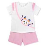 Bộ ngắn bé gái Animo LU1225036 (1-6Y,Trắng-hồng,TT02)
