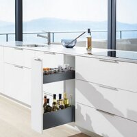 Bộ ngăn kéo Blum Space-Twin-Legrabox-M-C xám đậm R200-300mm