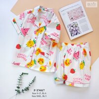 Bộ Ngắn Pijama Chất mềm mại Họa tiết Dưa Hấu cho Bé Gái