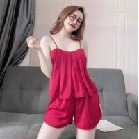 Bộ ngủ 2 dây lụa dễ thương VAYO Đồ bộ ngủ mặc nhà sexy gợi cảm quần ngắn form rộng thoải mái V10