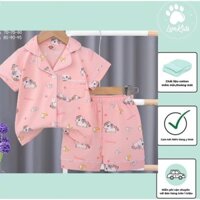 Bộ ngủ cộc tay pyjama cho bé gái KaiKai cotton (41046 41050) - giao màu ngẫu nhiên, khách vui lòng ib shop để chọn mẫu