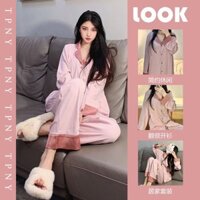 BỘ NGỦ DÀI TAY HỒNG - PIJAMA DÀI TAY MÀU HỒNG ĐÁNG YÊU