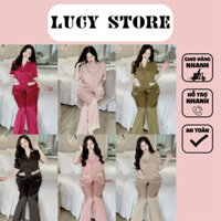 Bộ ngủ LỤA XƯỚC Victoria's thiết kế 2 túi phối bèo sang trọng mịn mát - đồ bộ ngủ < 60kg