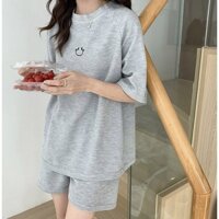 Bộ ngủ nữ, bộ mặc nhà quần đùi hoạ tiết trơn trẻ trung B10455