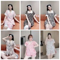 Bộ ngủ nữ pijama quần cộc áo cộc cho hè 2022