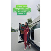 Bộ ngủ nữ.sét thể thao tay dài bo gấu kéo khoá.đồ thu đông chất vải gió 1 lớp,hàng quảng châu,tohoa_shop.Size MLXL