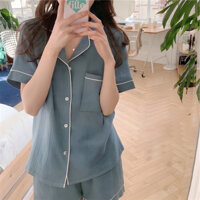 Bộ ngủ PIJAMA quần đùi,áo tay ngắn từ 40-58kg,đồ bộmặc nhà vải đũi xốp,đồ ngủ thoải mái dễ thương