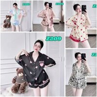 Bộ Ngủ Pyjama Lụa Xước Cánh Dơi Tay Ngắn Quần Ngắn - Đồ Bộ Mặc Nhà Tuyệt Vời