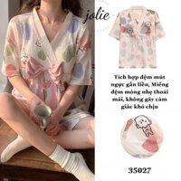 Bộ Ngủ Yukata Có Đệm Ngực Form Dáng Ngắn Trendy, Dễ Mặc, Chất Liệu Cotton