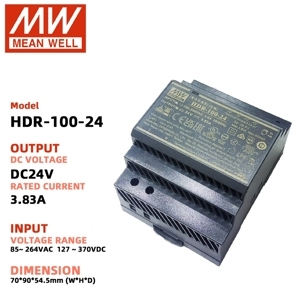 Bộ nguồn Meanwell HDR-100-24 (100W/24V/3.83A)