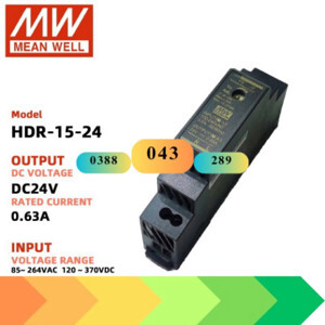 Bộ nguồn Meanwell HDR-15-24 (15W/24V/0.63A)