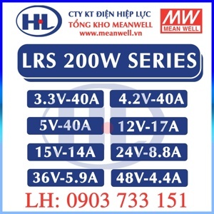 Bộ nguồn Meanwell LRS-200-3.3 (200W/3V/40A)