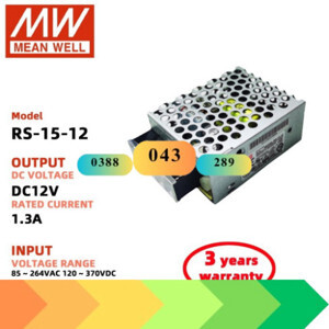 Bộ nguồn Meanwell RS-15-12 (15W/12V/1.3A)